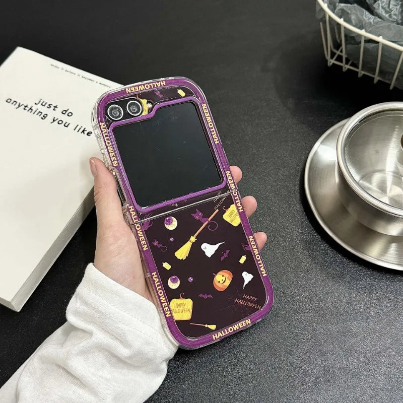 Happy Halloween Pumpkin Ghost Case for Samsung Galaxy Z Flip 3/4/5/6
