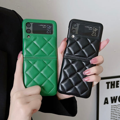 New Fashion Lattice Down Jacket Phone Case For Samsung Galaxy Z Flip 4