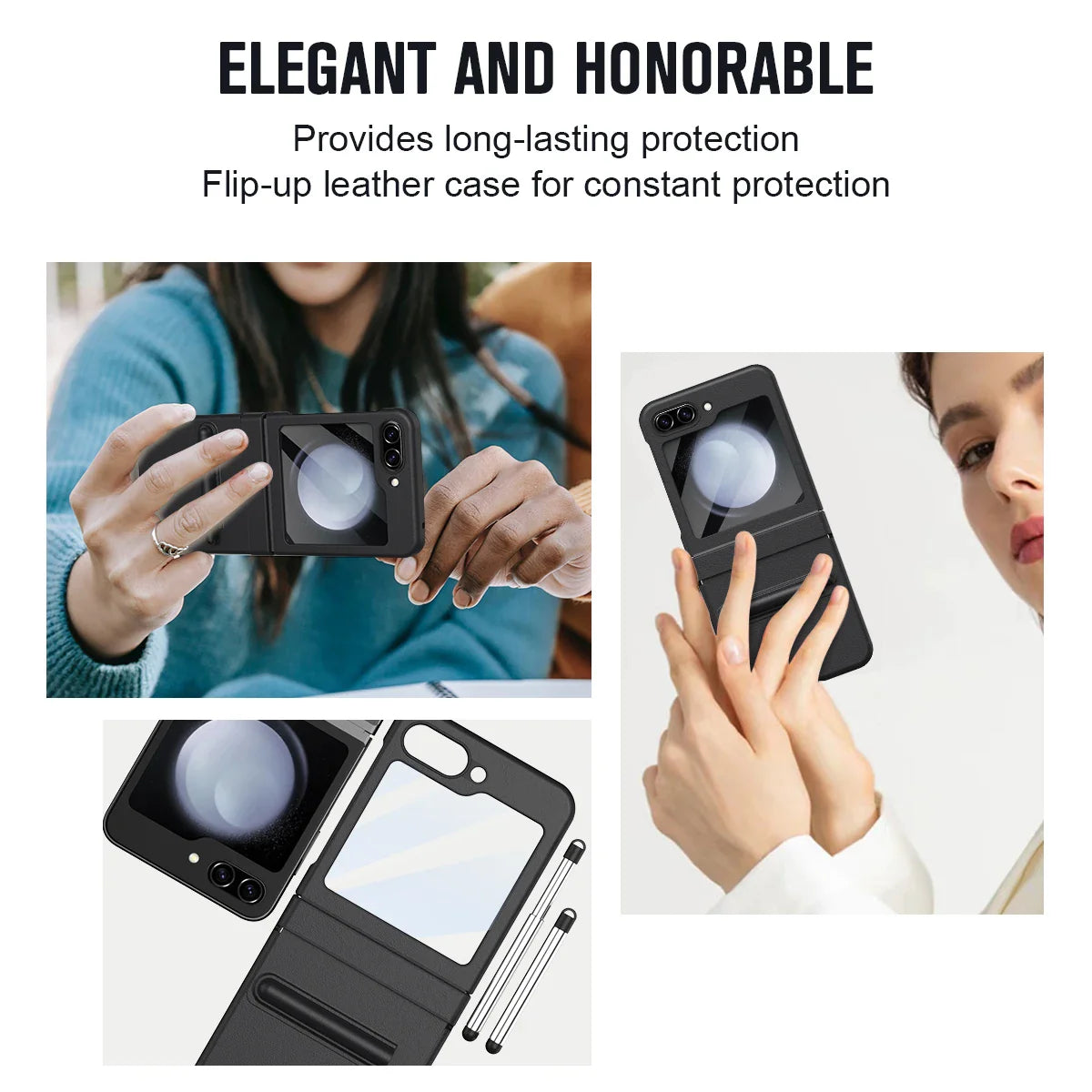 Leather Case With Touch Pen Case for Galaxy Z Flip 5