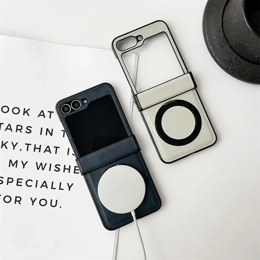 Leather Magnetic Case For Samsung Galaxy Z Flip