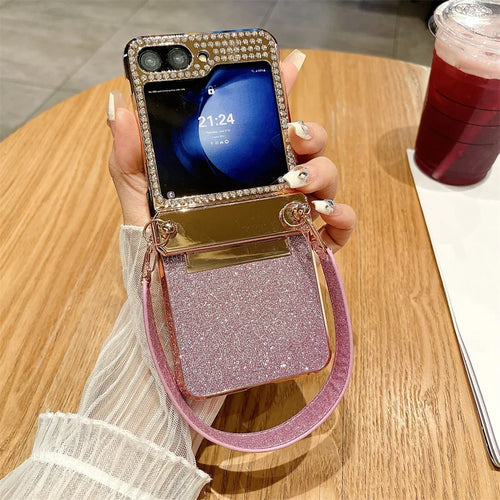 Luxury Glitter Wristband Case for Galaxy Z Flip