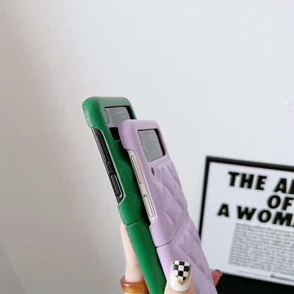 New Fashion Lattice Down Jacket Phone Case For Samsung Galaxy Z Flip 4