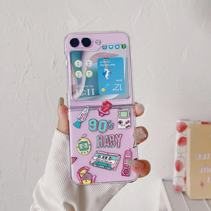 Z Flip 5 Case - Retro  Cute Transparent Cover