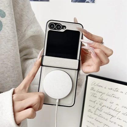 Leather Magnetic Case For Samsung Galaxy Z Flip