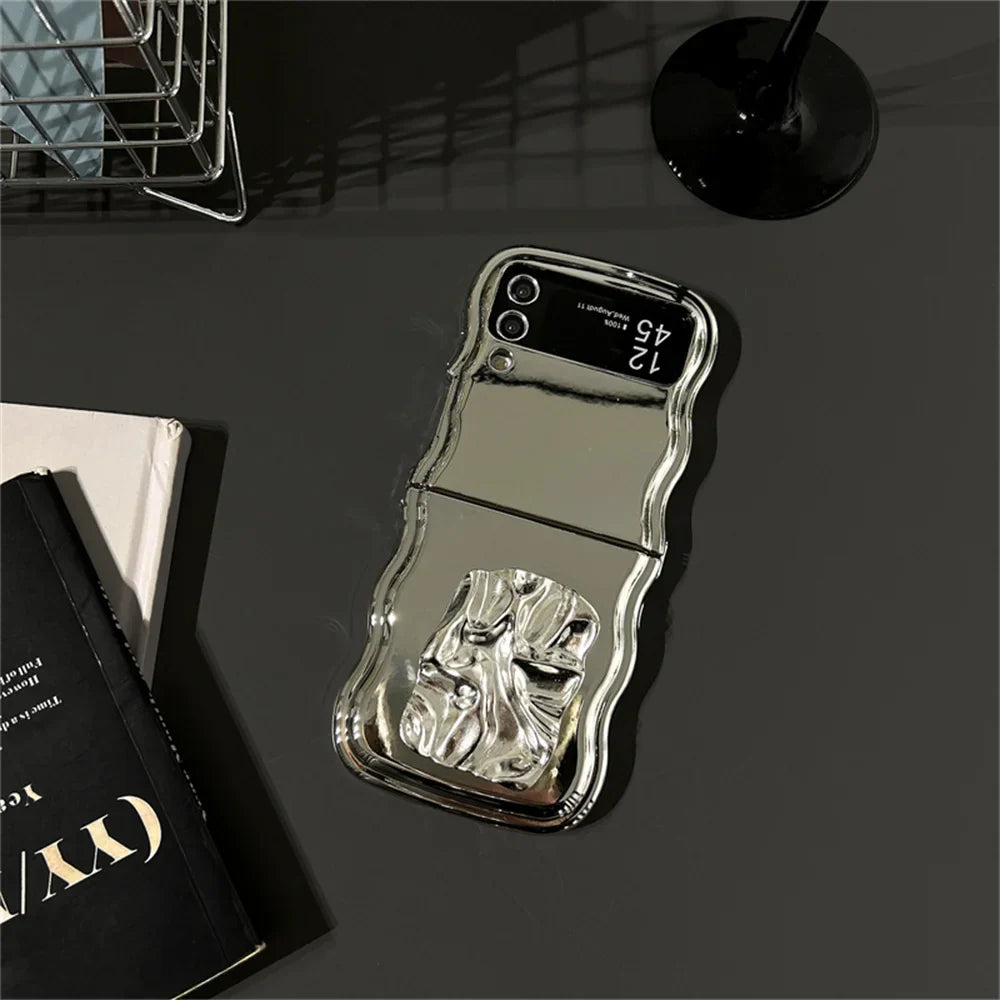 Tinfoil Bracket Wave Case for Samsung Galaxy Z Flip 3/4/5