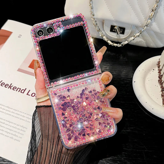 Cute Pearl Diamond Glitter Case for Samsung Galaxy Z Flip 3/4/5