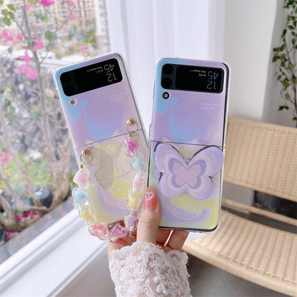 Cute Butterfly Bracelet Phone Stand Case For Samsung Galaxy Z Flip 4
