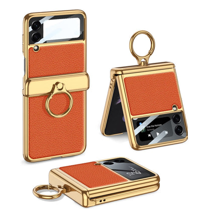 Magnetic Leather Case with Ring Holder For Samsung Galaxy Z Flip 4