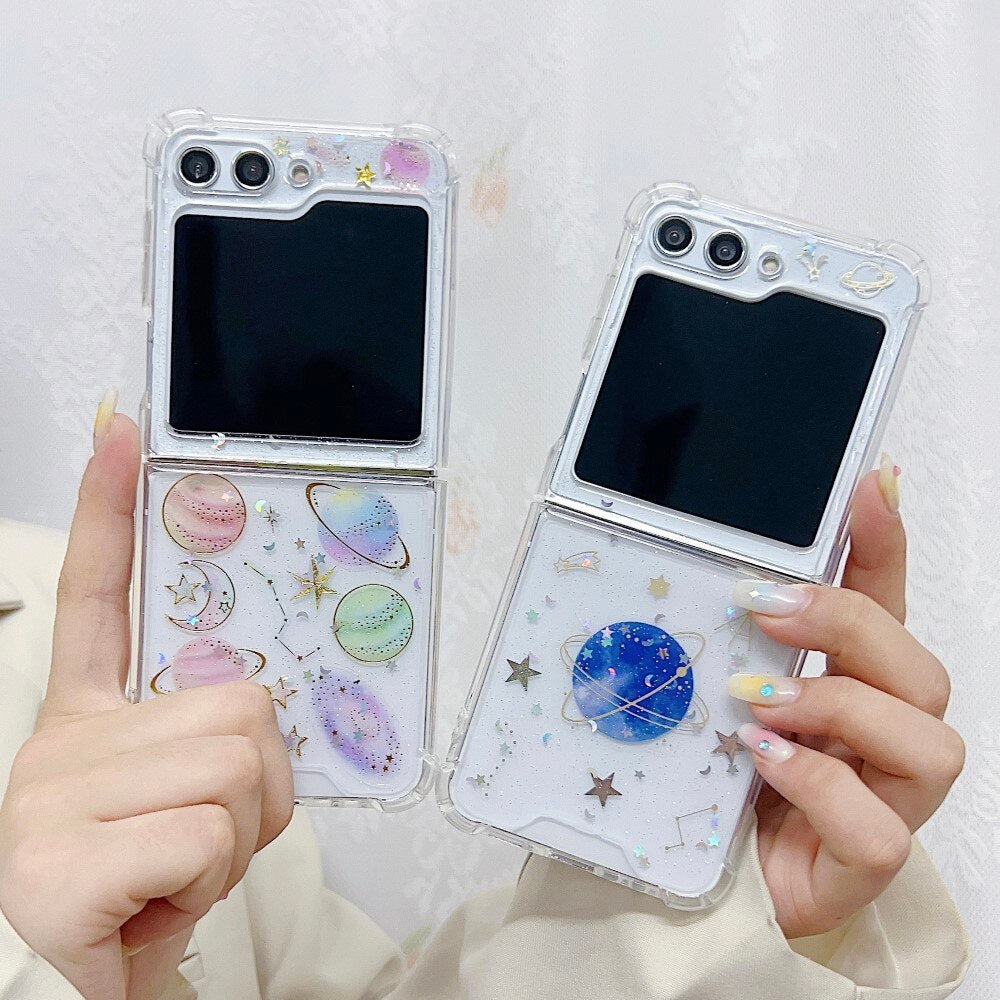 Cute Clear Star Case For Samsung Galaxy Z Flip 5