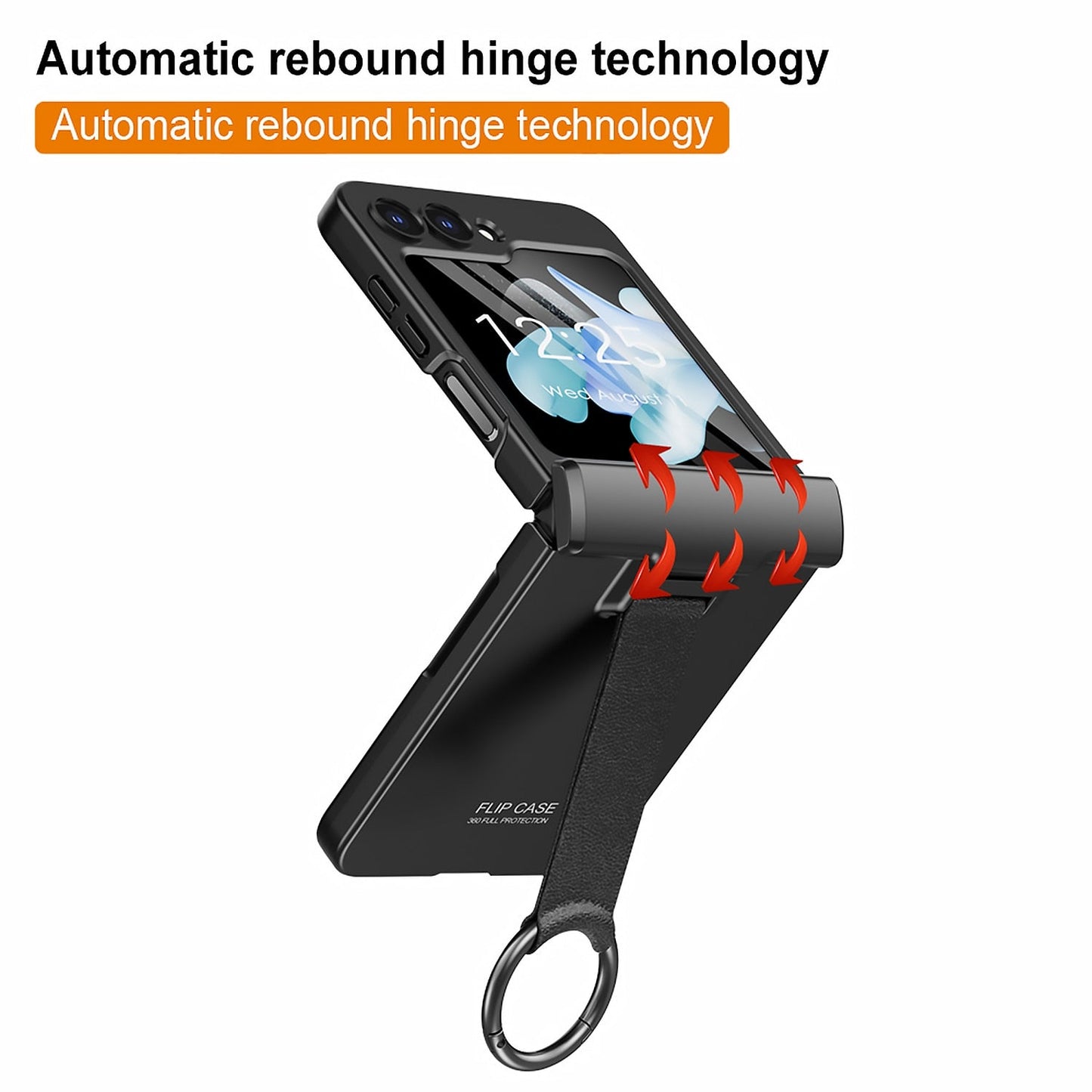 Full Protection Matte Case With Ring Bracket For Samsung Galaxy Z Flip 5