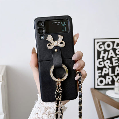 Luxury Crossbody Leather Case for Samsung Galaxy Z Flip 4