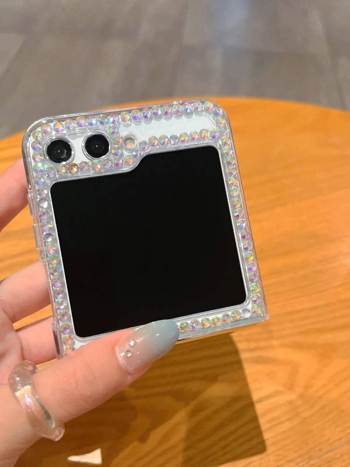 Bling Diamond Flower Bear Case for Samsung Galaxy Z Flip 3/4/5/6