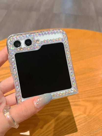 Bling Diamond Flower Bear Case for Samsung Galaxy Z Flip 3/4/5/6