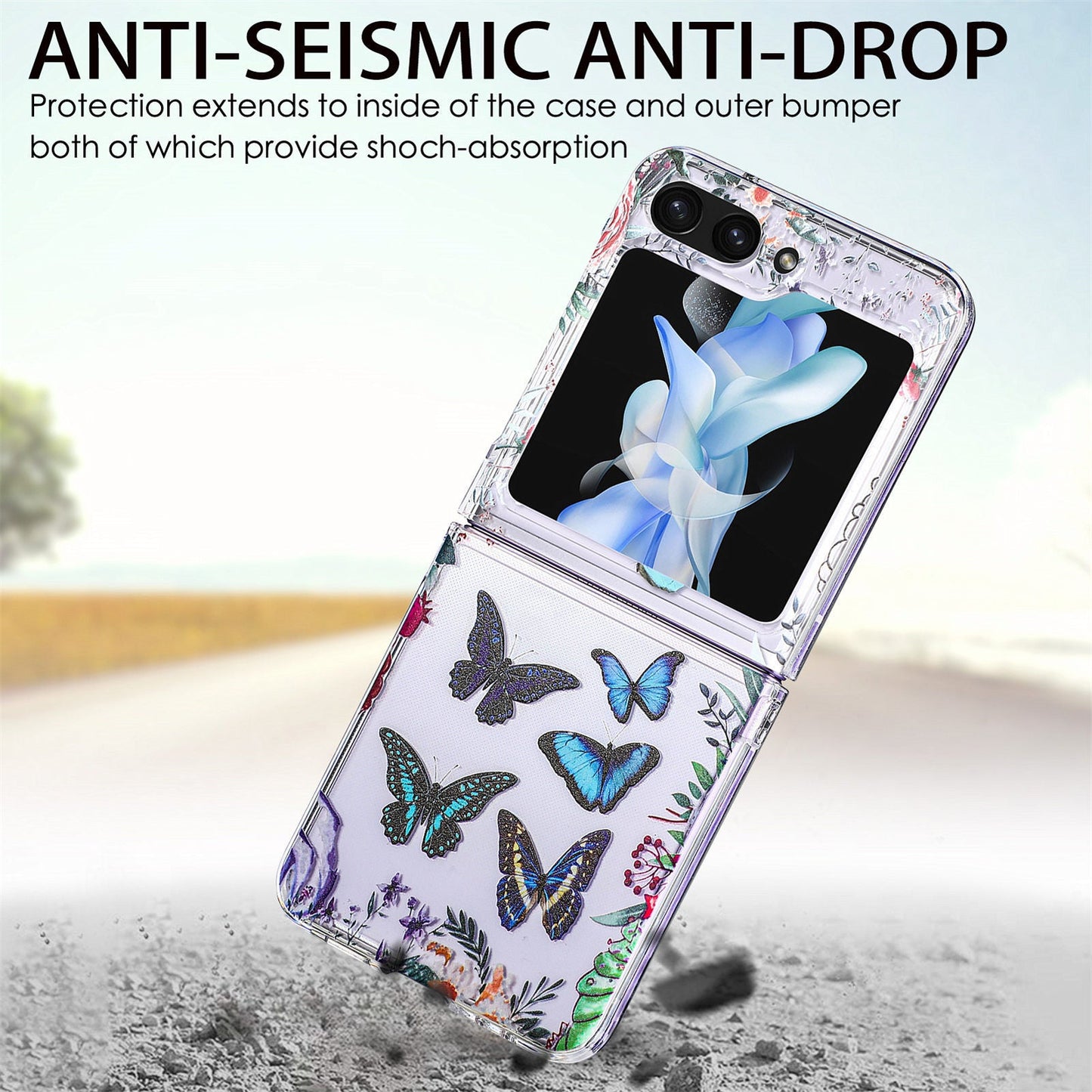 Anti-drop Painted Butterfly Cover for Samsung Galaxy Z Flip 5