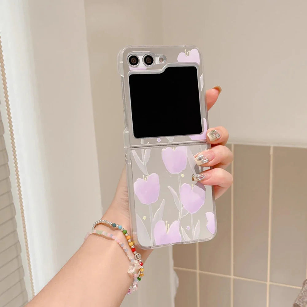 Tulip Flower Mirror Case for Samsung Galaxy Z Flip 3/4/5