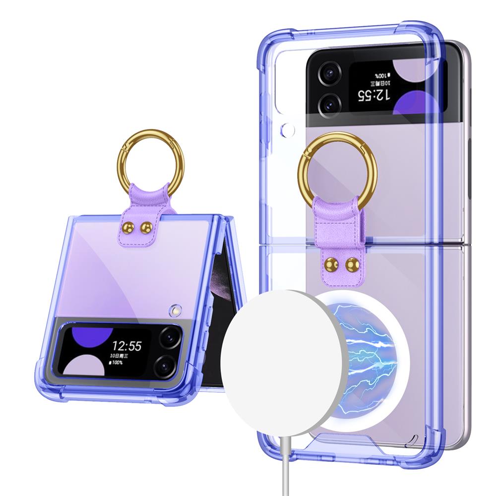 Transparent Wireless Charging Magnetic Case For Samsung Galaxy Z Flip 4