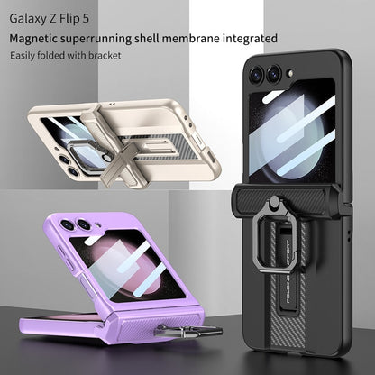 Armor Case with Ring Holder Magnetic Hinge Protective For Samsung Galaxy Z Flip 5
