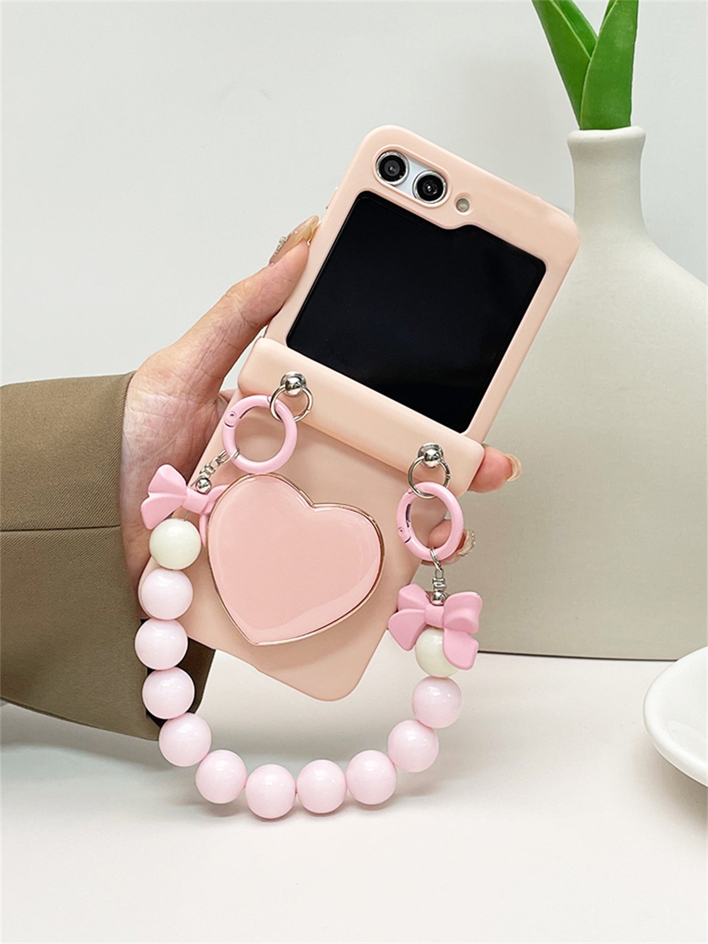 Samsung Galaxy Z Flip 5 Luxury Love Heart Pink Case