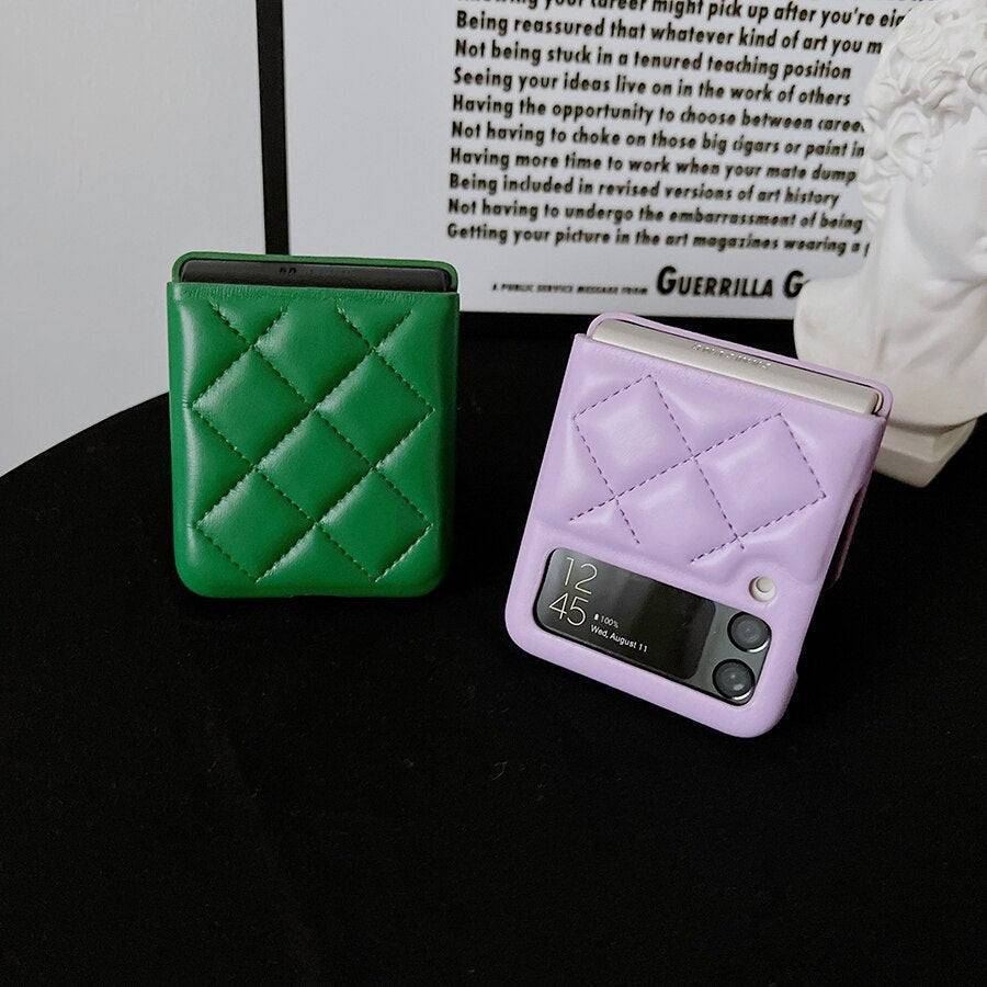 New Fashion Lattice Down Jacket Phone Case For Samsung Galaxy Z Flip 4