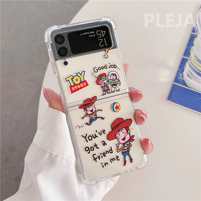 Cute Cartoon Clear Phone Case For Galaxy Z Flip 4