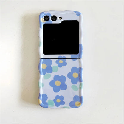 Cute Blue Flower Case for Samsung Galaxy Z Flip 3/4/5