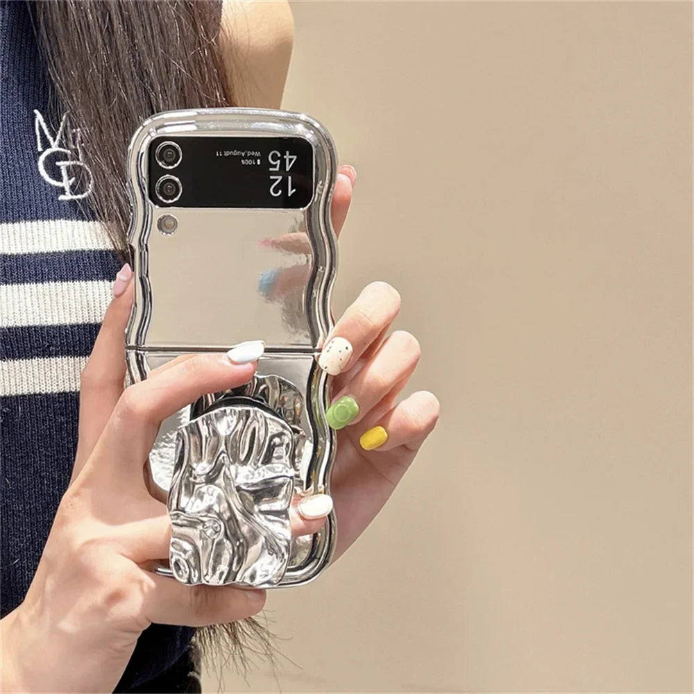 Tinfoil Bracket Wave Case for Samsung Galaxy Z Flip 3/4/5