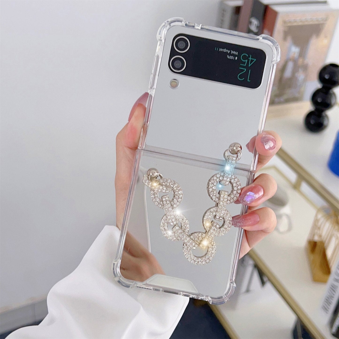 Luxury Rhinestone Mirror Case for Samsung Galaxy Z Flip 3 & 4