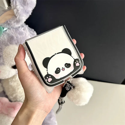 Cute Panda Cat Ears Phone Case for Samsung Galaxy Z Flip 3/4/5/6