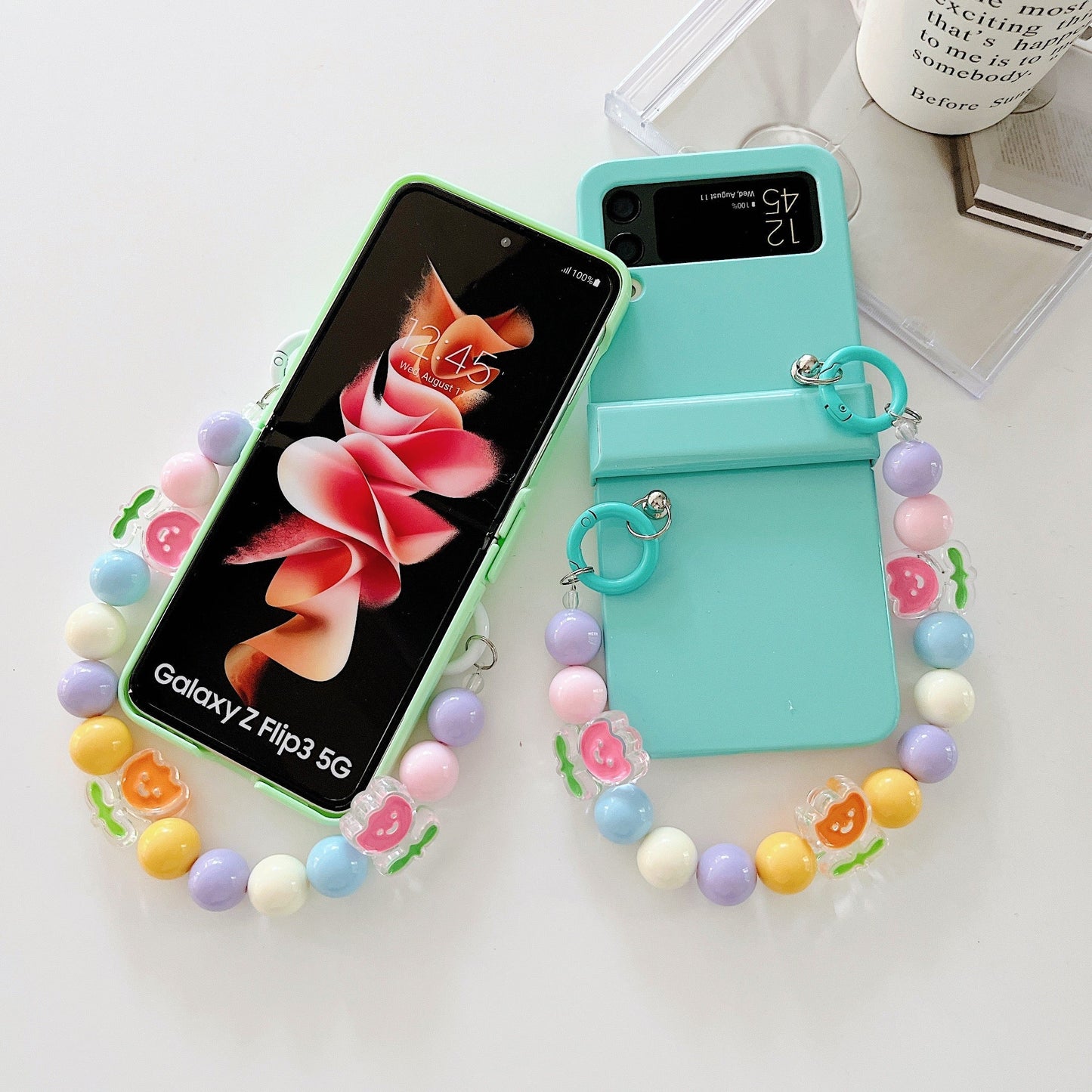 Cute Colorful Flowers Bracelet Phone Case For Samsung Galaxy Z Flip 4