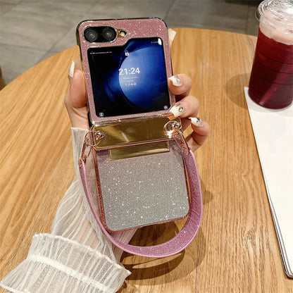 Luxury Glitter Wristband Case for Galaxy Z Flip
