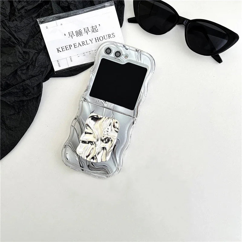 Metallic Water Ripple Phone Case for Samsung Galaxy Z Flip Series