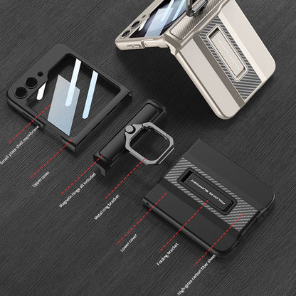 Armor Case with Ring Holder Magnetic Hinge Protective For Samsung Galaxy Z Flip 5