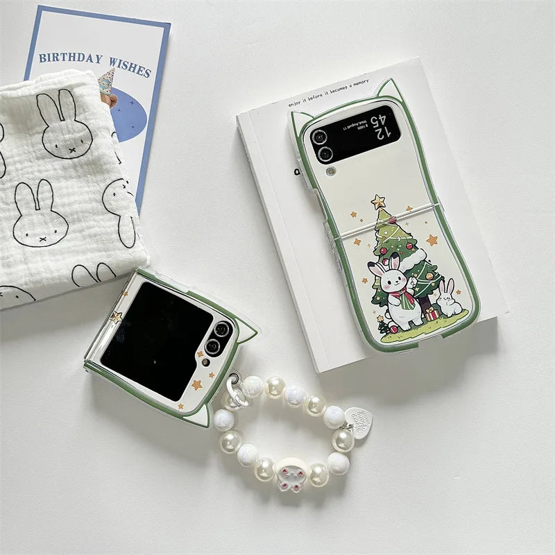 Cartoon Christmas Rabbit Hard Case for Samsung Galaxy Z Flip Series
