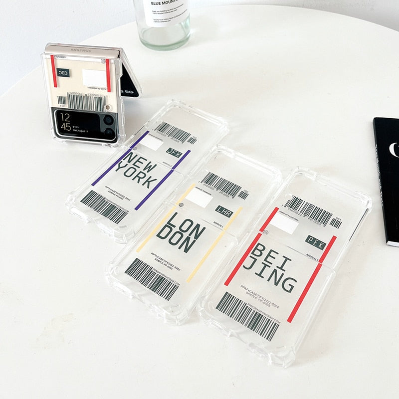 Air Ticket Travel Case For Samsung Galaxy Z Flip 4