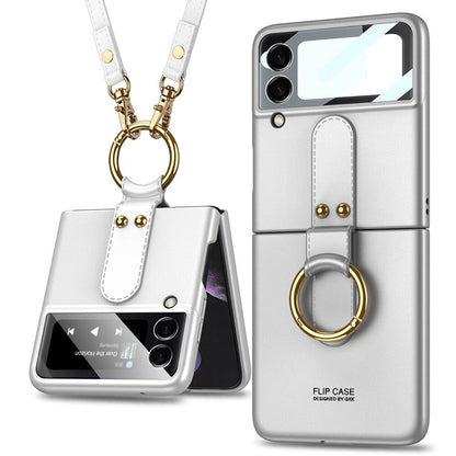 Luxury Ultra-thin Ring Strap Ring Stand Hard Case For Galaxy Z Flip 4