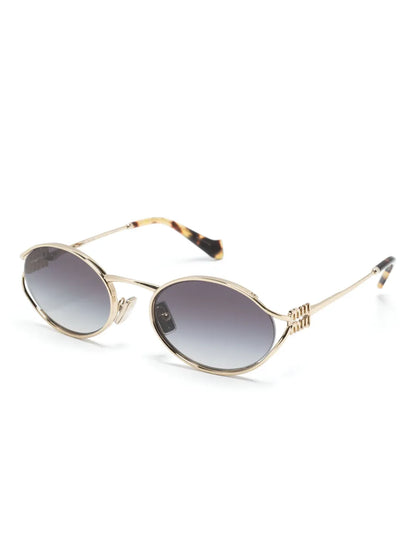 Eyewear Oval Frame Gold Sunglasses