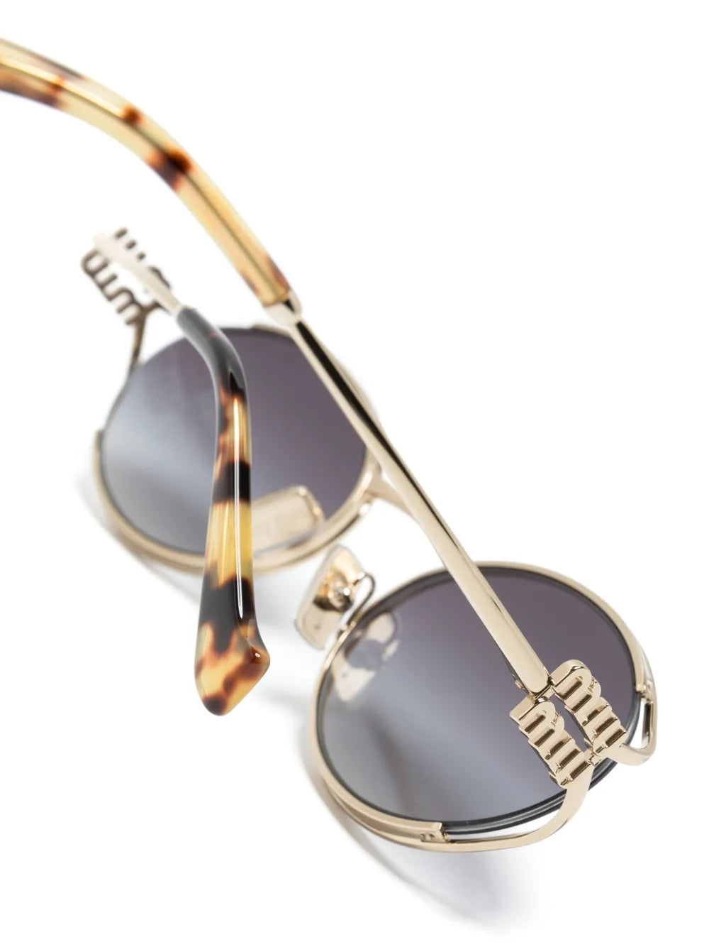 Eyewear Oval Frame Gold Sunglasses