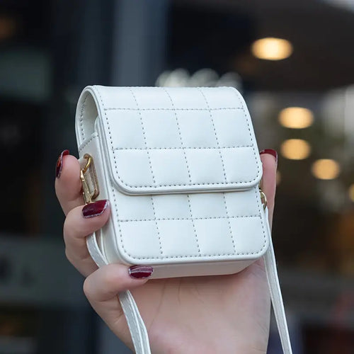 Luxury Crossbody Phone Bag for Samsung Galaxy Z Flip Series – Quilted PU Leather Case with Shoulder Strap