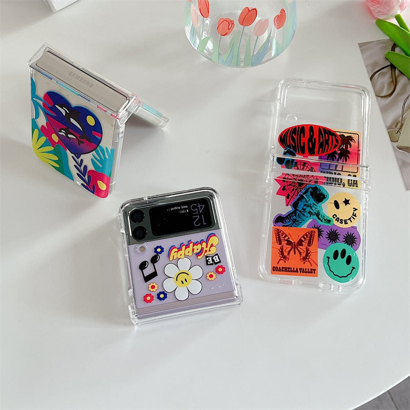 Full Protection Smile Flower Case For Samsung Galaxy Z Flip 4
