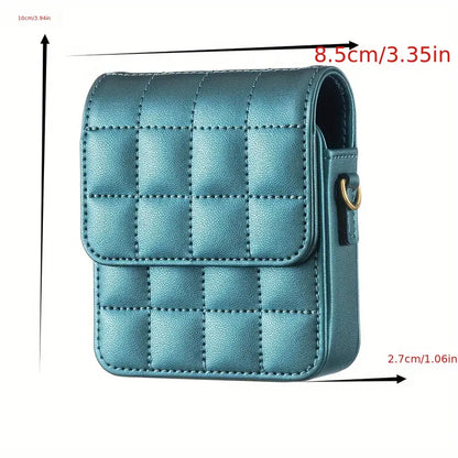Luxury Crossbody Phone Bag for Samsung Galaxy Z Flip Series – Quilted PU Leather Case with Shoulder Strap