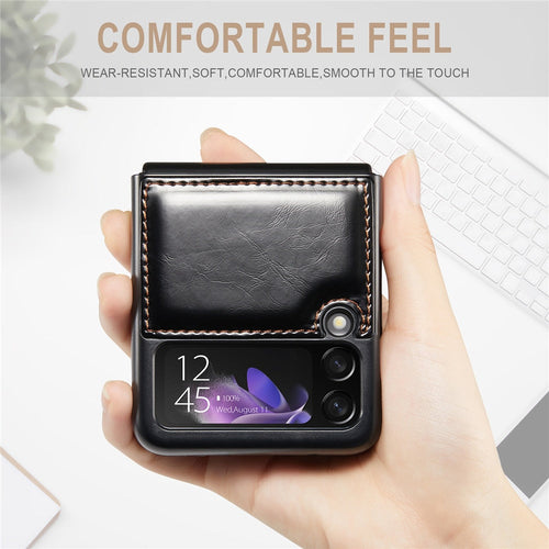 Vintage Leather Cover For Z FLIP 4