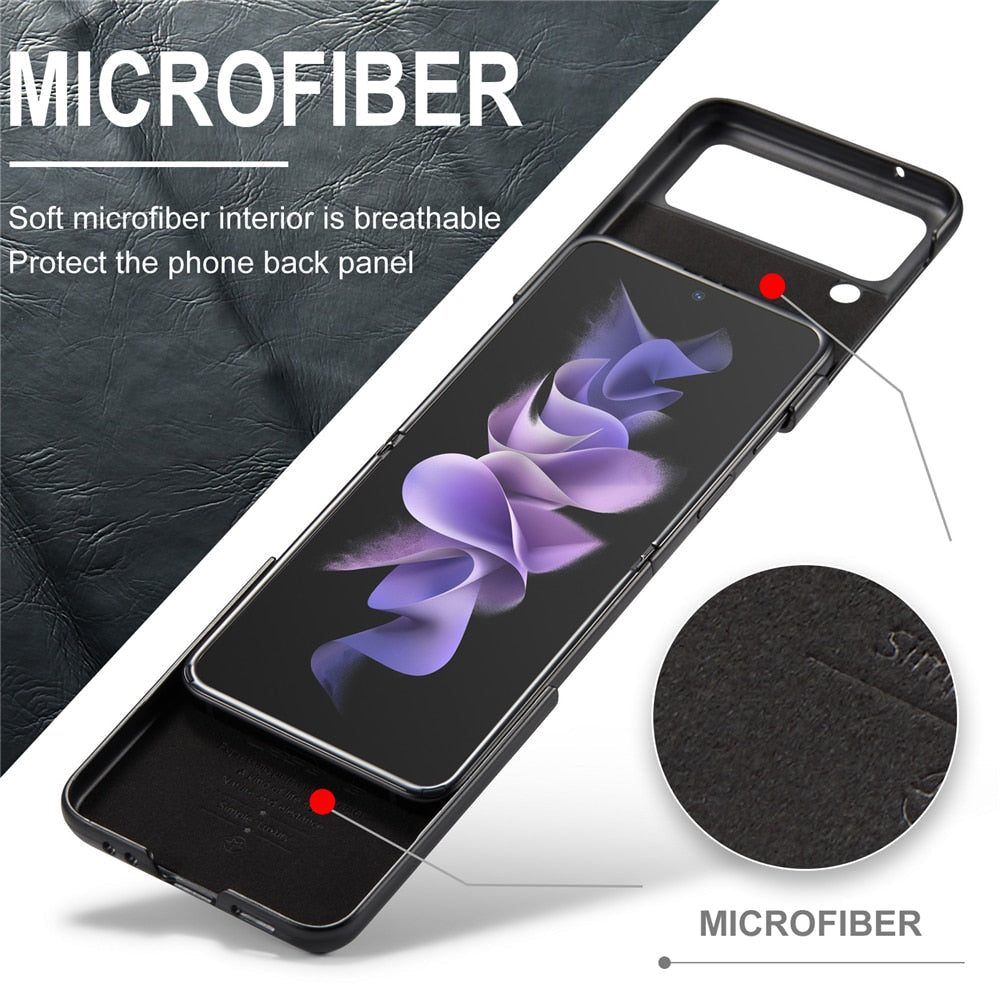 Vintage Leather Cover For Z FLIP 4