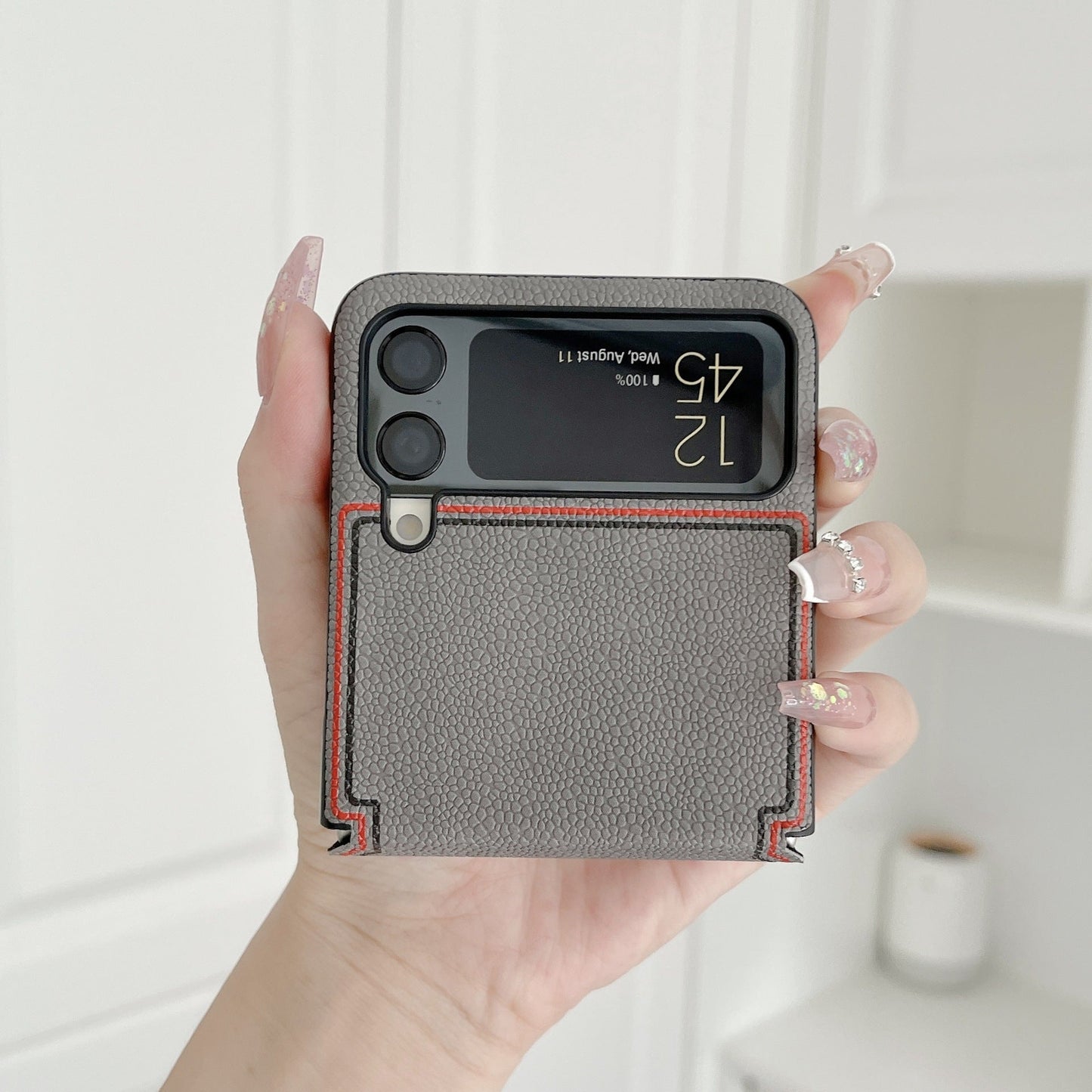 Fashion Joint name Lychee Case for Samsung Galaxy Z Flip 4