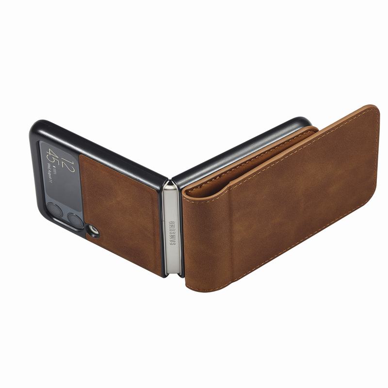 Luxury Leather Wallet Case For Z Flip 4