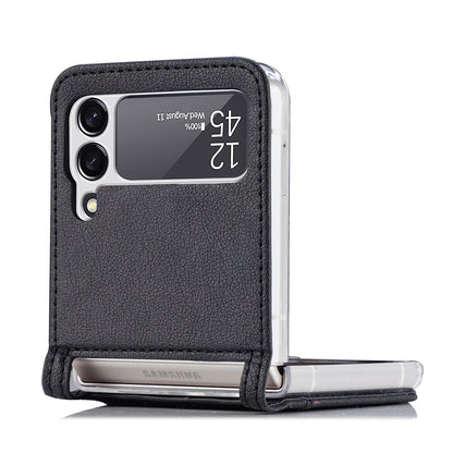 Leather Case With Card Holder For Z Flip 4