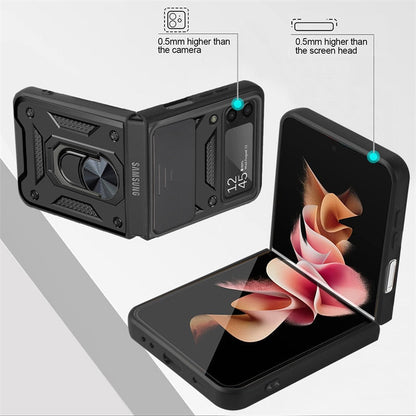 Drop Tested Cover with Magnetic Kickstand Car Mount Protective Case for Samsung Galaxy Z Flip 4