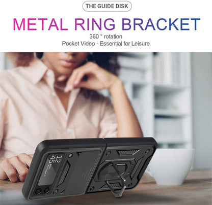Drop Tested Cover with Magnetic Kickstand Car Mount Protective Case for Samsung Galaxy Z Flip 4