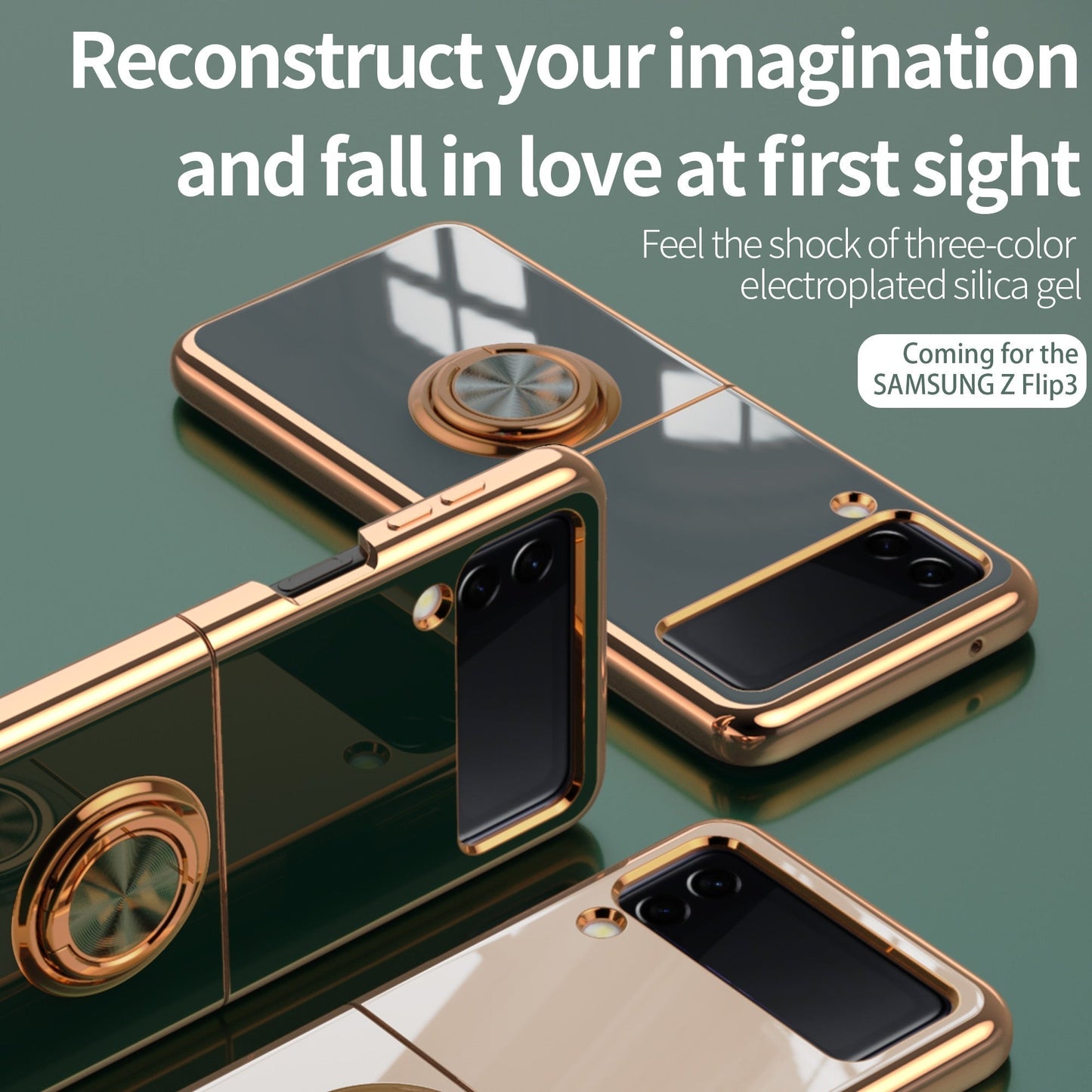 Luxury Electroplating Magnetic Ring Bracket Protective Cover for Samsung Galaxy Z Flip 4 5G