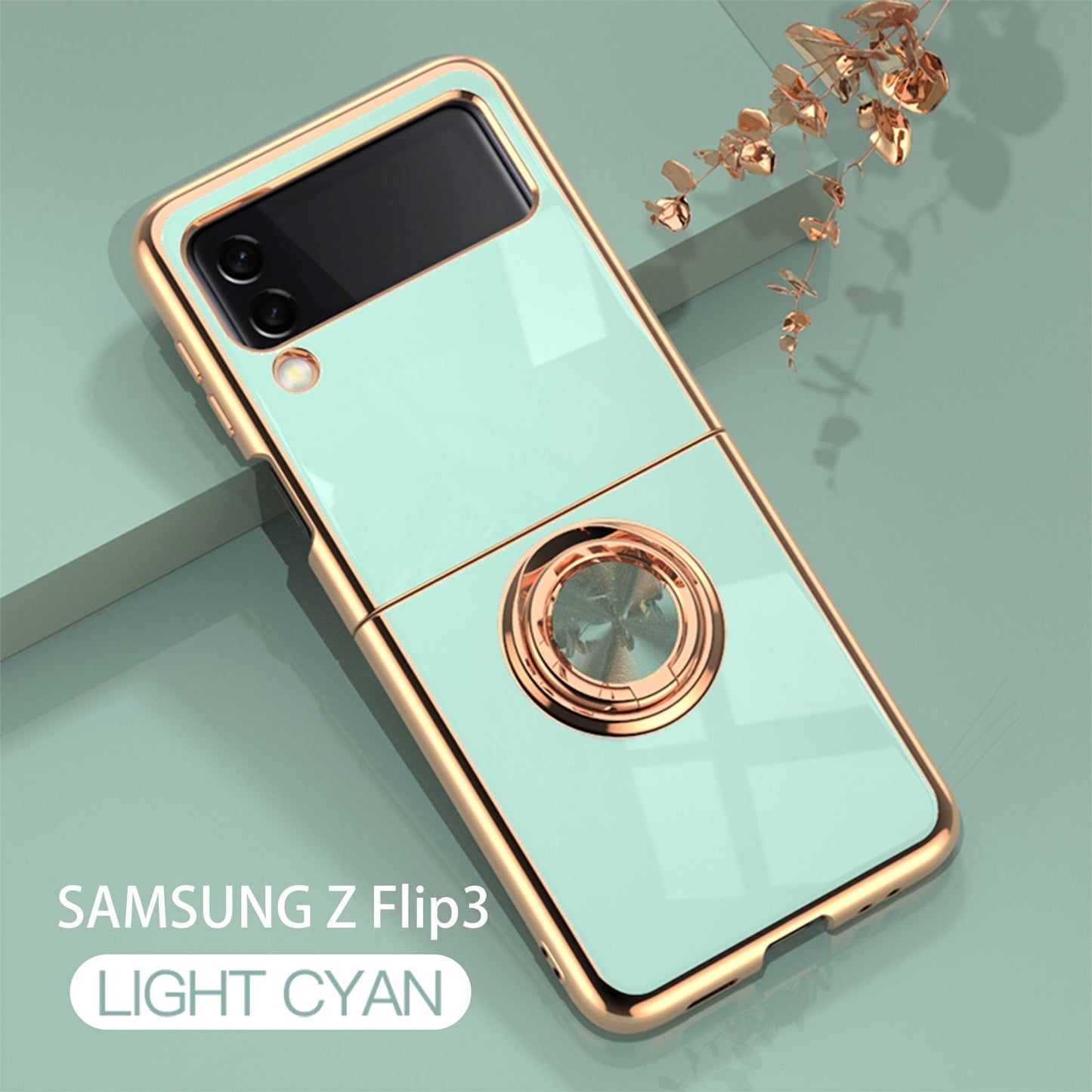 Luxury Electroplating Magnetic Ring Bracket Protective Cover for Samsung Galaxy Z Flip 4 5G