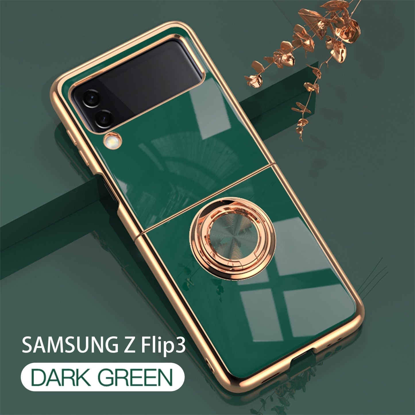 Luxury Electroplating Magnetic Ring Bracket Protective Cover for Samsung Galaxy Z Flip 4 5G